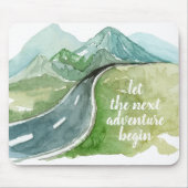 Tapis De Souris Aquarelle Nature Commençons la prochaine aventure (Devant)