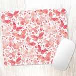 Tapis De Souris Aquarelle papillon PInk<br><div class="desc">Peinture de papillon corail rose et blanc aquarelle. Art original de Nic Squirrell.</div>