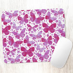 Tapis De Souris Aquarelle papillon rose<br><div class="desc">Peinture à papillon Magenta rose et blanc aquarelle. Art original de Nic Squirrell.</div>