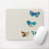 Tapis De Souris Aquarelle papillons bleus vintages. Odilon Redon (Avec souris)