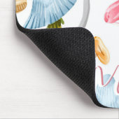 Tapis De Souris Aquarelle Pastel Champignons (Coin)