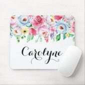 Tapis De Souris Aquarelle Pastel Printemps Floral Garland Custom (Avec souris)
