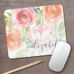 Tapis De Souris Aquarelle peinte Fleurs Nom de calligraphie<br><div class="desc">Un beau design floral et féminin qui est parfait pour toute petite fille ou même une mariée. Si vous avez besoin de déplacer des éléments,  cliquez sur la zone de conception pour apporter des modifications.</div>