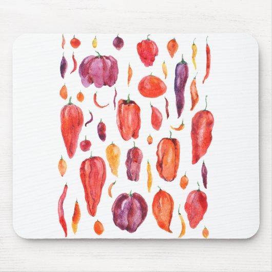 Tapis De Souris aquarelle piment (Devant)