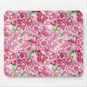 Tapis De Souris Aquarelle Pink Peonies