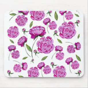 Tapis De Souris Aquarelle pivoine rose sac fourre-tout coussin ron