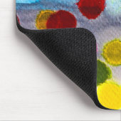 Tapis De Souris Aquarelle pois bleue abstraite (Coin)