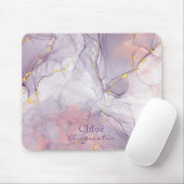 Tapis De Souris Aquarelle Purple Acide rose Encre or parties scint (Avec souris)