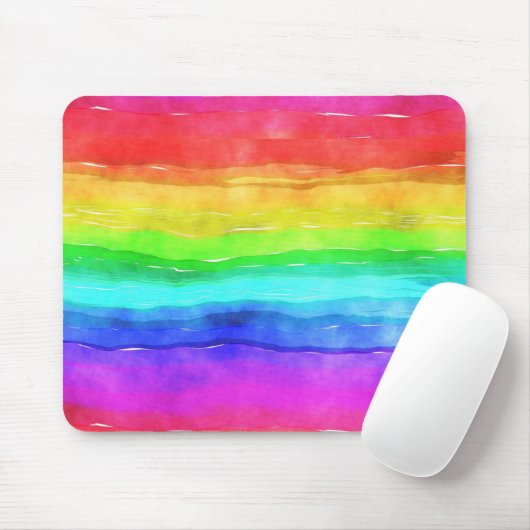 Tapis De Souris Aquarelle Rainbow Strips Design Souris Pad (Avec souris)