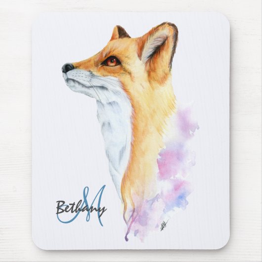 Tapis De Souris Aquarelle Red Fox personnalisée (Devant)