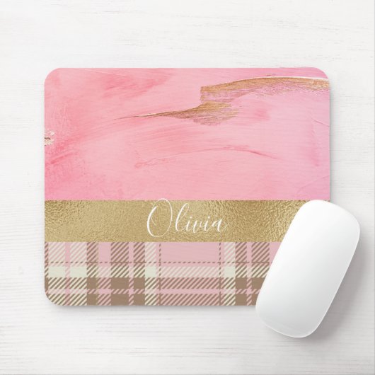 Tapis De Souris Aquarelle rose (Avec souris)