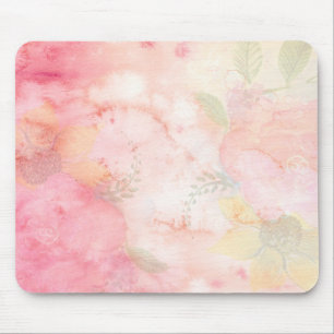 Tapis De Souris Aquarelle rose Arrière - plan floral