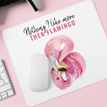 Tapis De Souris Aquarelle rose exotique moderne Flamant rose cadea<br><div class="desc">Éclaircissez votre espace de travail avec un peu d'humour tropical ! Ce tapis de souris amusant et élégant présente une illustration flamingo rose aquarelle associée à la phrase ludique "Nothing I Like More THEN FLAMANT ROSE". Idéal pour les amateurs de flamands, de décors de bureau d'été ou pour les amateurs...</div>
