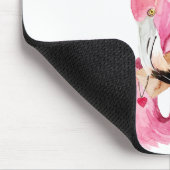 Tapis De Souris Aquarelle rose exotique moderne Flamant rose cadea (Coin)