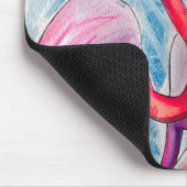 Tapis De Souris Aquarelle rose flamand coloré (Coin)