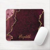 Tapis De Souris Aquarelle Rose Gold Marble Agate Géode (Avec souris)