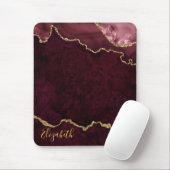 Tapis De Souris Aquarelle Rose Gold Marble Géode Agate (Avec souris)