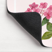 Tapis De Souris Aquarelle rose Hydrangée Lacecaps Peinture aux fle (Coin)