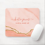 Tapis De Souris Aquarelle rose moderne et Faux Gold Business<br><div class="desc">Une aquarelle rose vif chic et élégante et une mousepad d'entreprise en faux or. Il dispose d'une police de script de calligraphie de style écrit à la main pour votre nom.</div>