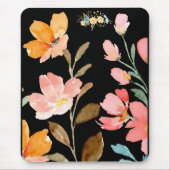 Tapis De Souris Aquarelle rose monogramme (Devant)