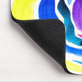 Tapis De Souris Aquarelle rose pop art bleu (Coin)