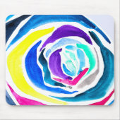 Tapis De Souris Aquarelle rose pop art bleu (Devant)