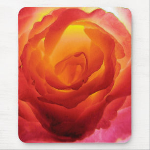 Tapis De Souris Aquarelle Rose rouge et jaune fière