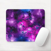 Tapis De Souris Aquarelle rose, violet et marbre bleu Galaxy (Avec souris)