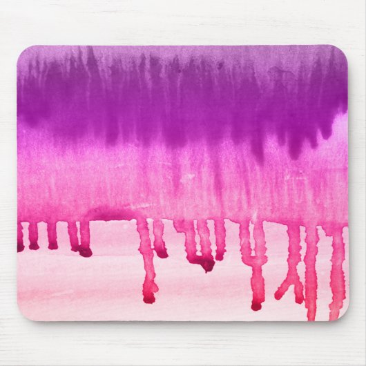 Tapis De Souris Aquarelle rose violet moderne Ombre (Devant)