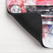 Tapis De Souris Aquarelle rouge Mustang (Coin)