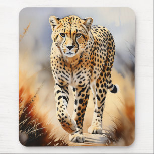 Tapis De Souris Aquarelle Safari Cheetah Nature