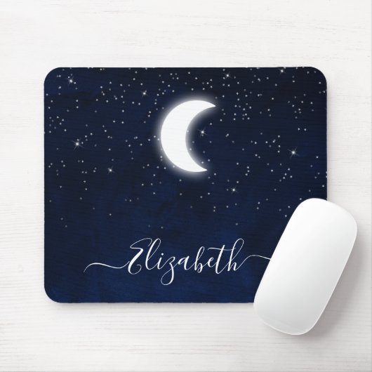 Tapis De Souris Aquarelle Sky Celestial Moon Stars (Avec souris)