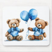 Tapis De Souris Aquarelle Teddy Bear Twin Boys (Devant)