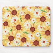 Tapis De Souris Aquarelle Tournesol et marguerite (Devant)