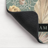 Tapis De Souris Aquarelle Tropicale Gold & Green Feuille Motif (Coin)