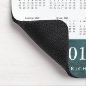 Tapis De Souris Aquarelle Turquoise foncée et Gold 2018 Calendrier (Coin)