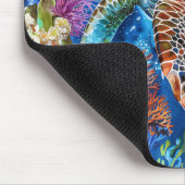 Tapis De Souris Aquarelle Vibrante Tortue marine (Coin)