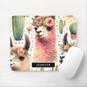 Tapis De Souris Aquarelle vintage Cute Llama