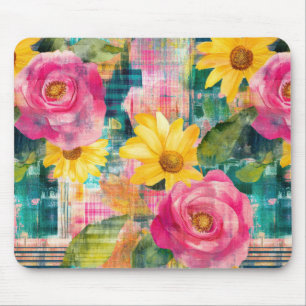 Tapis De Souris Aquarelle vintage Floral Abstrait Motif (14)
