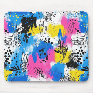 Tapis De Souris Aquarelle vintage Floral Abstrait Motif (15)