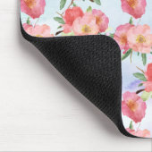 Tapis De Souris Aquarelle violette Aqua Rose Floral (Coin)