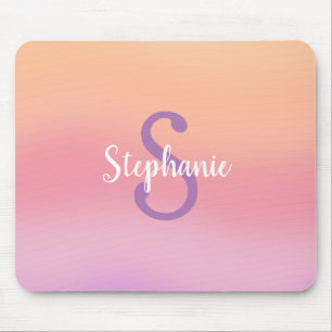 Tapis De Souris Aquarelles violettes Monogramme