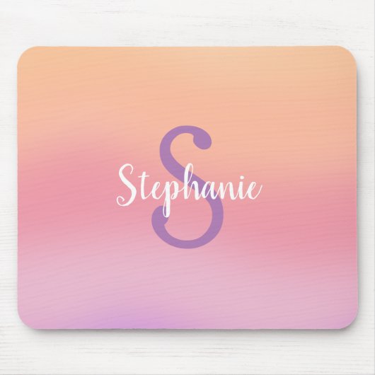 Tapis De Souris Aquarelles violettes Monogramme (Devant)