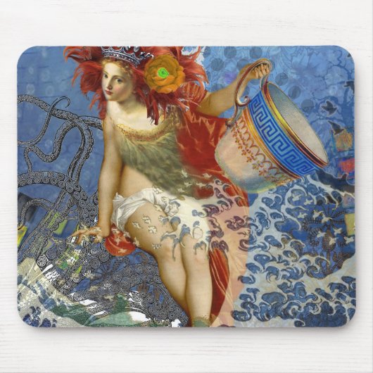 Tapis De Souris Aquarius Mermaid Gothic Blue Art (Devant)
