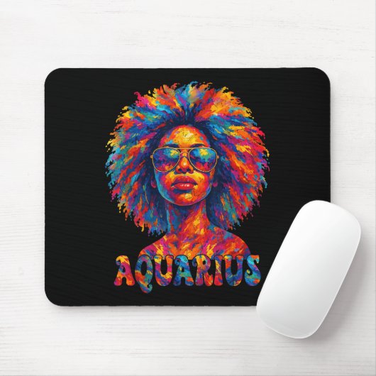 Tapis De Souris Aquarius Queen Afro Art African American Women Zod (Avec souris)