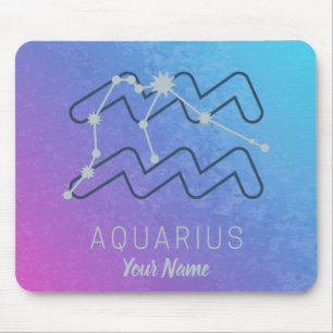 Tapis De Souris Aquarius Zodiac Star Sign Watercolor Horoscope