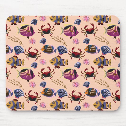 Tapis De Souris Aquatic animals pattern | ocean underwater life 10 (Devant)