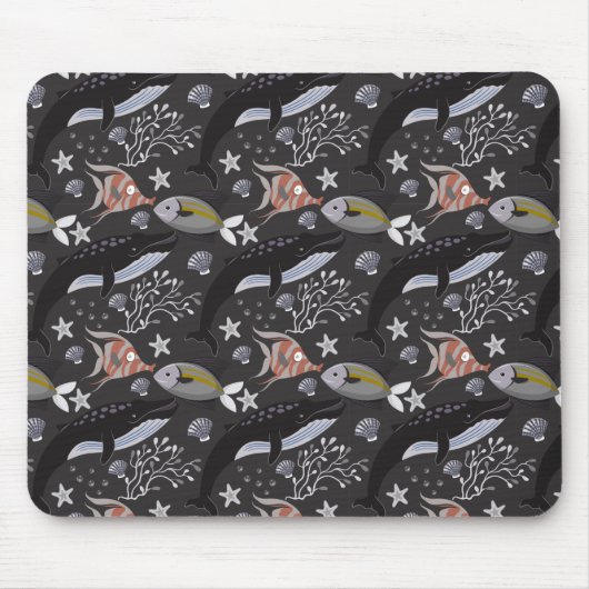 Tapis De Souris Aquatic animals pattern | ocean underwater life 20 (Devant)