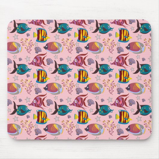 Tapis De Souris Aquatic animals pattern | ocean underwater life 3 (Devant)