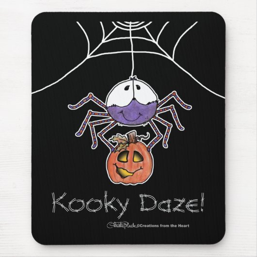 Tapis De Souris Araignée avec Jack-O-Lantern (Devant)